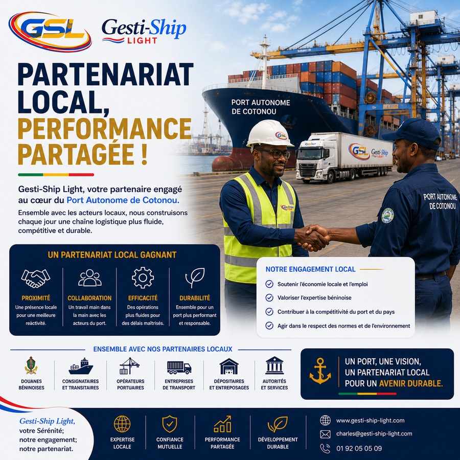 Partenariat local GSL au Port Autonome de Cotonou : proximité, collaboration, efficacité, durabilité