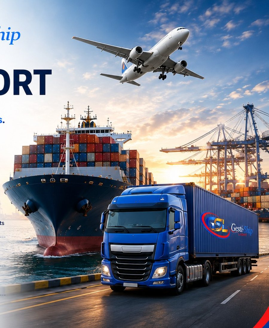 Avion cargo et navire porte-conteneurs GSL au port